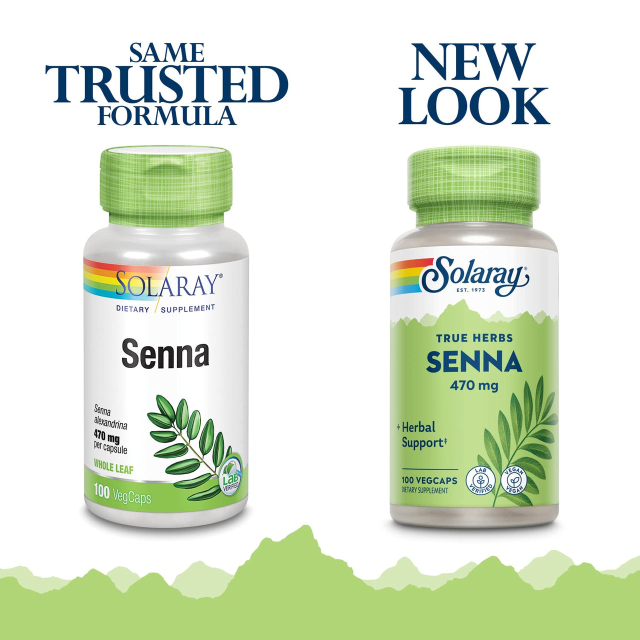 Solaray Senna Leaf Capsules for Men & Women - Natural Senna Supplement for Adults, Herbal Supplement for Support, 470 mg Per Serving, Non GMO, Vegan - 100 Ct Veg Caps