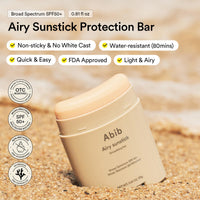 Thumbnail for Abib Airy Sunstick Protection Bar Broad Spectrum SPF50+ 0.81 oz / 23 g (Semi-matte) | Korean Suncreen Stick Suncare Sunblock, No Whitecast, Protector Solar Barra, Water resistant