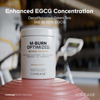 Thumbnail for Codeage M-Burn Optimized Supplement - Decaffeinated Green Tea Std. to 50% EGCG, Berberine, Akkermansia, Vitamin B12 - Probiotics - Vitamins - 60 Capsules
