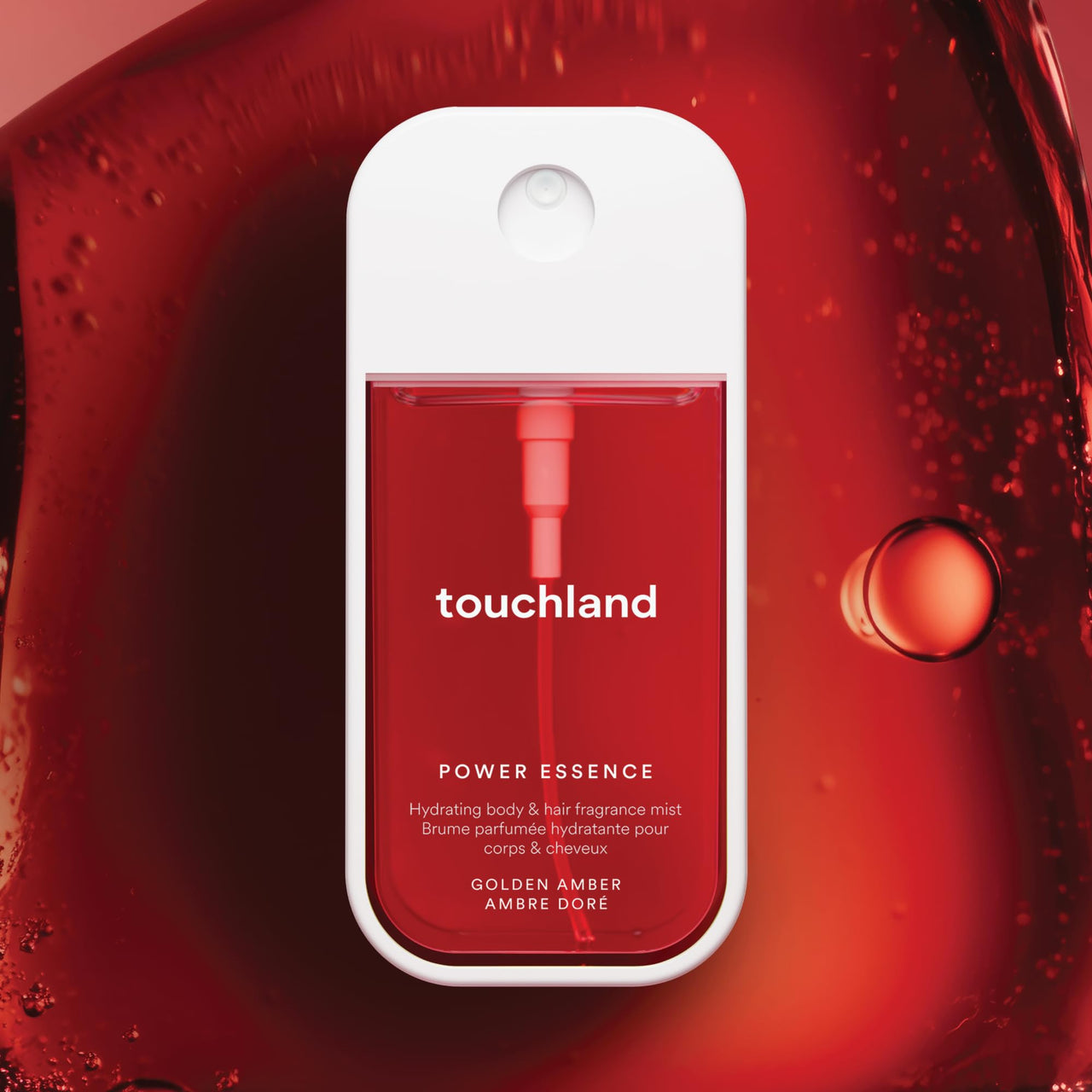 Touchland Hydrating Body & Hair Fragrance Mist, Golden Amber, 2 FL. OZ. Travel Size Body Spray