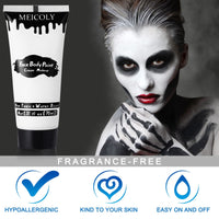 Thumbnail for MEICOLY White Cream Face Body Paint,2.37Oz Large Tube Clown White Makeup,Water Based Full Body Paint for Adults and Kids,Halloween SFX Skull Joker Zombie Vampire Skeleton Goth Cosplay Mime Makeup