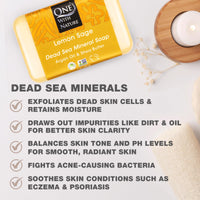 Thumbnail for One With Nature Dead Sea Salt Lemon Sage Soap 7oz 3-Pack – Purifying and Exfoliating Soap Bar with Dead Sea Minerals for Face & Body, for Men & Women