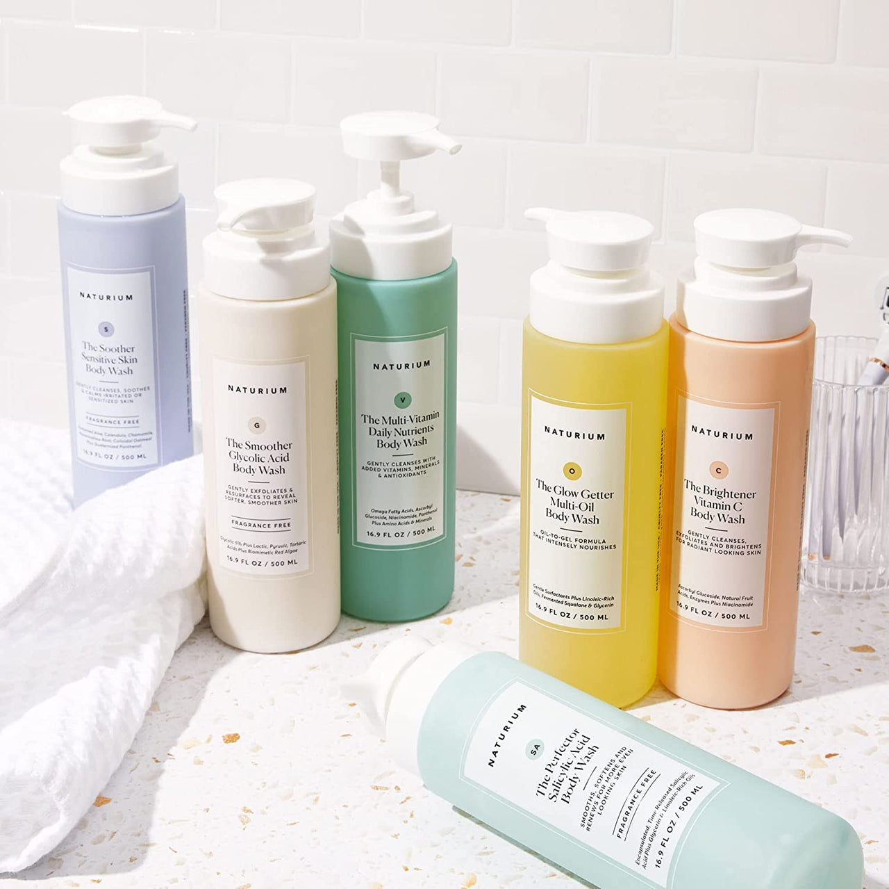 Naturium The Multi-Vitamin Daily Nutrients Body Wash, Hydrating Cleanser, 16.9 oz