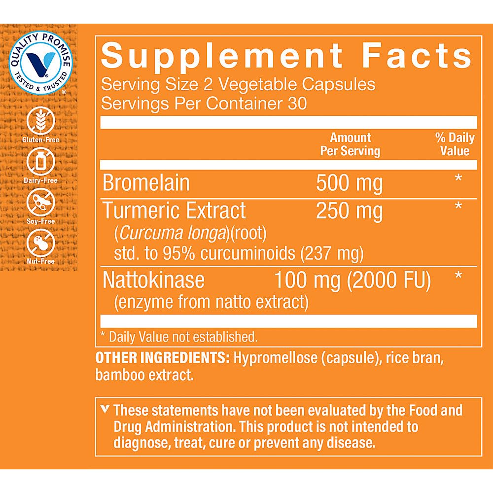 The Vitamin Shoppe Nattokinase Plus Antioxidant Support for Cardiovascular (60 Vegetable Capsules)