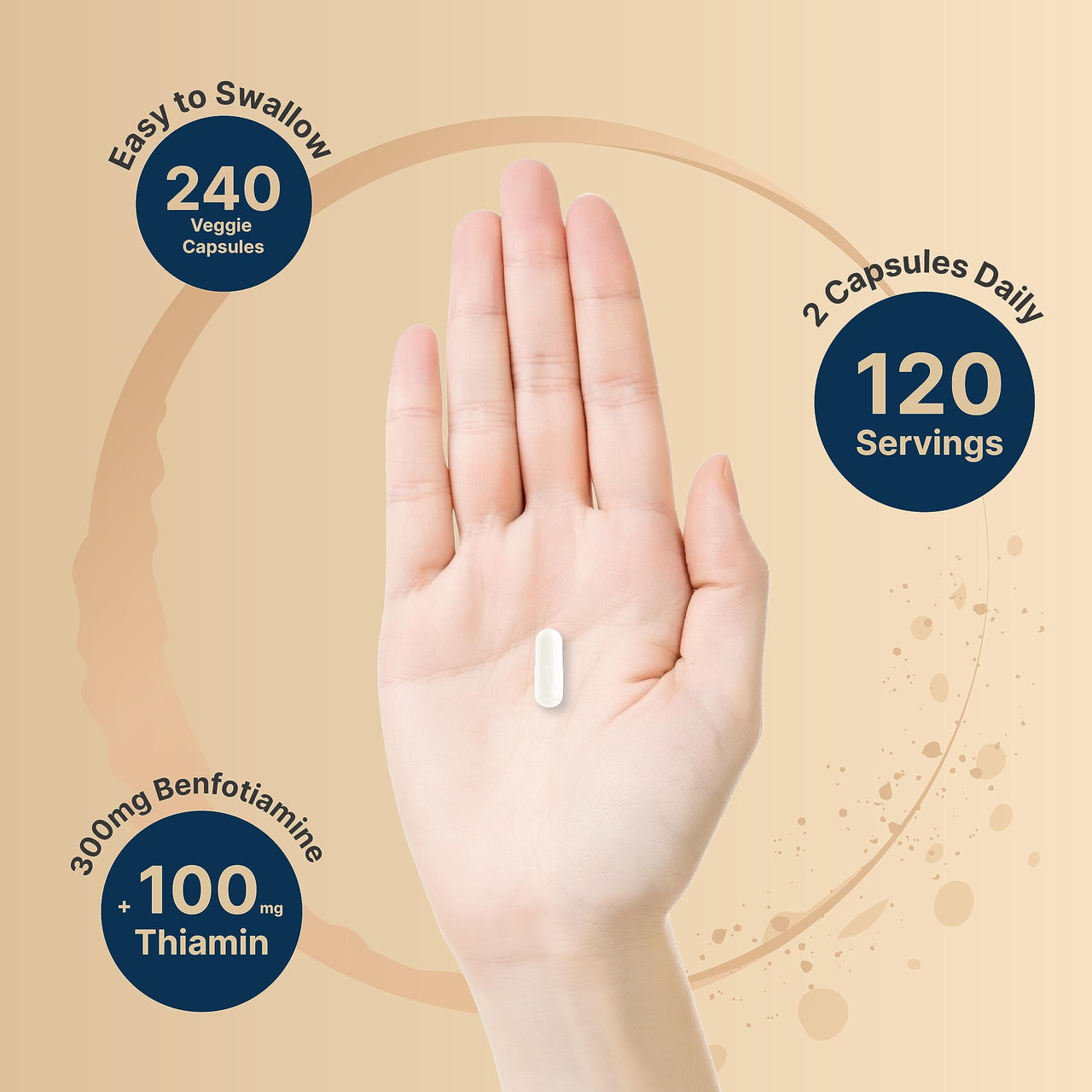 NatureBell Benfotiamine with Thiamine - 240 Vegetarian Capsules - 300mg Benfotiamine & 100mg Thiamine - for Heart Health, Energy Production & Nervous System Support* - Vitamin B1 Complex
