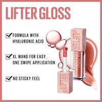 Thumbnail for Maybelline Lifter Gloss, Hydrating Lip Gloss with Hyaluronic Acid, High Shine for Plumper Looking Lips, Rust, Warm Neutral, 0.18 Ounce