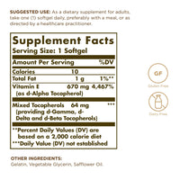 Thumbnail for Solgar Vitamin E 670 mg (1000 IU) - 100 Softgels, Pack of 2 - Naturally Sourced - Gluten Free, Dairy Free - 200 Total Servings