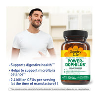 Thumbnail for Country Life Power-Dophilus Dairy-Free Multi-Strain Probiotic 12 Billion CFUs, 100 Vegan Capsules, Certified Gluten Free, Certified Vegan