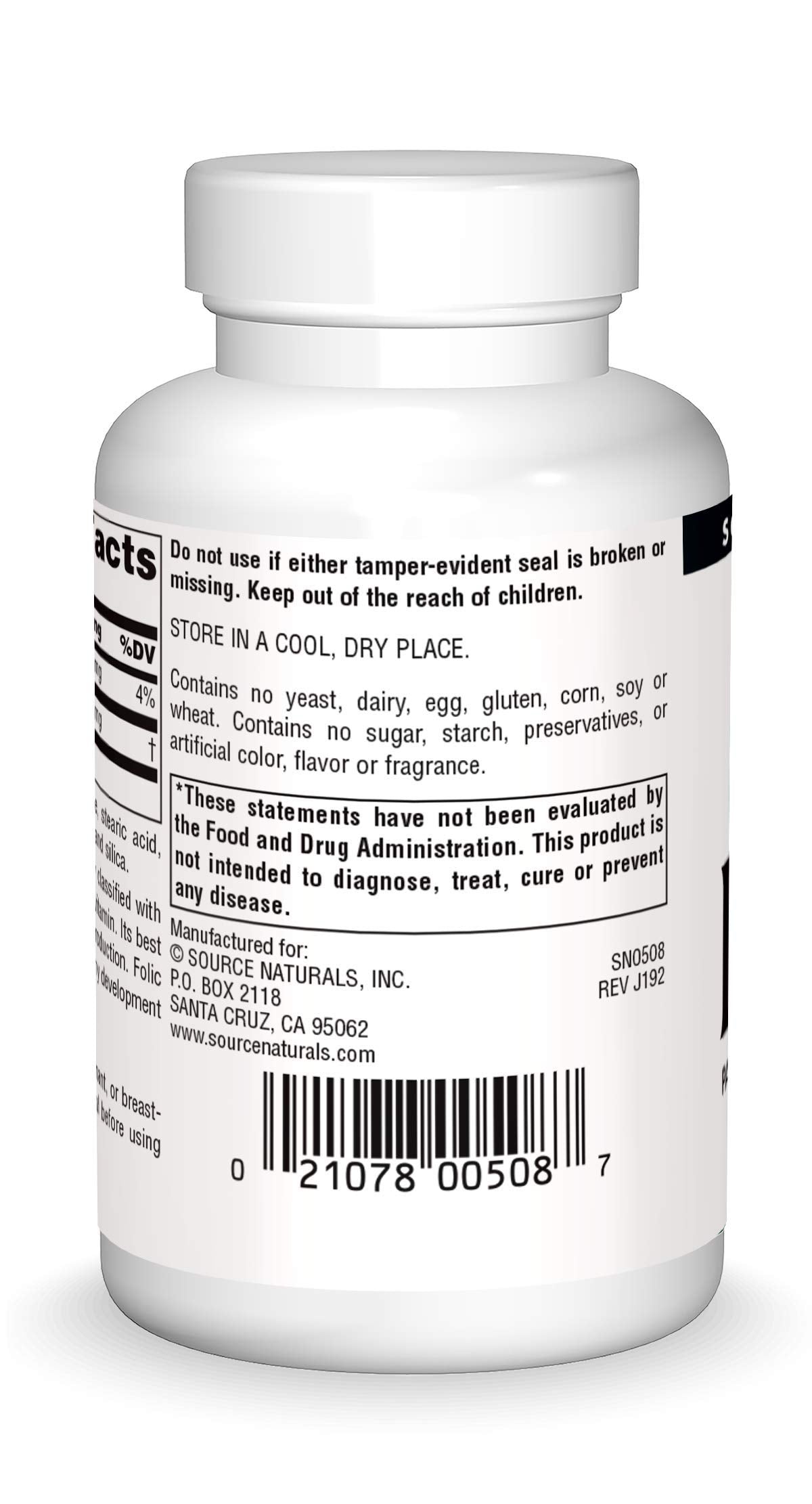Source Naturals PABA, para-Amino Benzoic Acid, 100 mg Dietary Supplement - 250 Tablets