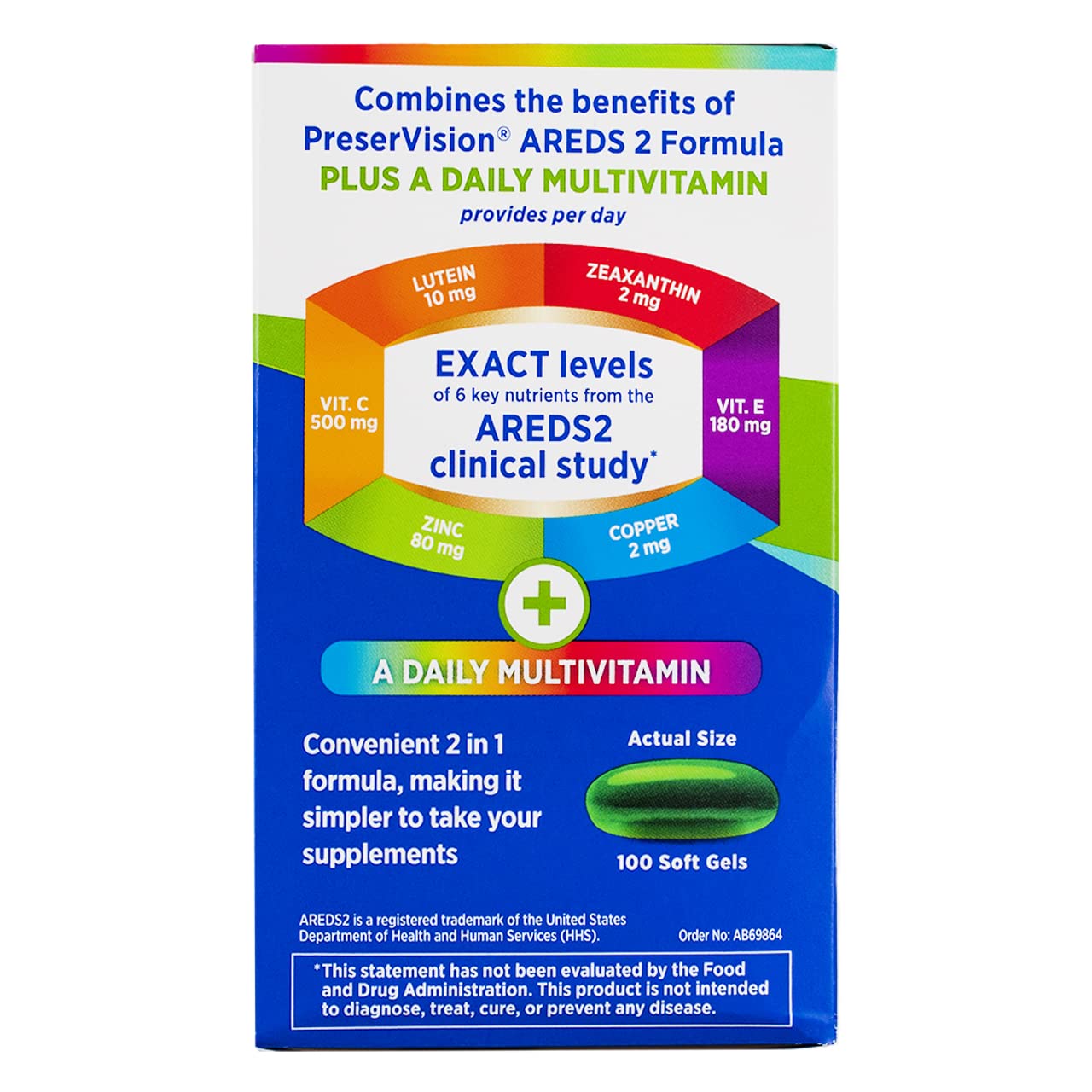 Bausch & Lomb PreserVision Eye Vitamin Mineral, 100 Soft Gels (Pack of 2)