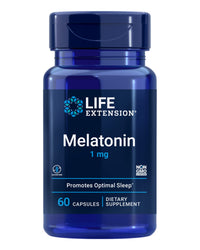 Thumbnail for Life Extension Melatonin 1 mg - for Restful Night, Hormone Balance, and Immune Health - Immediate Release - Gluten-Free, Non-GMO - 60 Capsules