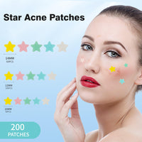 Thumbnail for QUSTERE Pimple Patches for Face, Hydrocolloid Acne Patches, Cute Star Zit Covers, Colorful Spot Stickers with Tea Tree, Salicylic Acid & Cica Oil| 3 Sizes (10mm, 12mm & 14mm) |200 Count