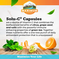 Thumbnail for Maximum Living Solu-C with Green Tea - Vitamin C with Bioflavonoids and Rutin - Immune Support -120 Capsules