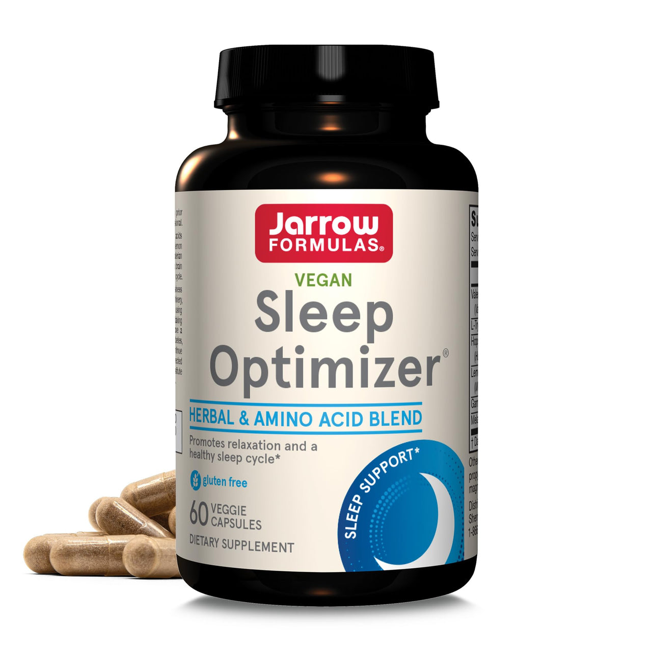 Jarrow Formulas® Sleep Optimizer, Herbal and Amino Acid Blend, 60 Count, Up to a 30 Day Supply