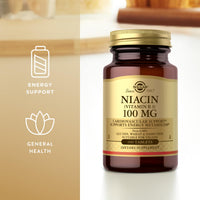 Thumbnail for Solgar Niacin (Vitamin B3) 100 mg - 100 Tablets - Supports Energy Metabolism - Non-GMO, Vegan, Gluten Free, Dairy Free, Kosher - 100 Servings