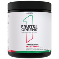 Thumbnail for Rule 1 Proteins Fruits & Greens Powder - 40+ Active Ingredients Including 4g Fruit & Vegetable Concentrates + 2g Prebiotic Fiber for Daily Wellness (30 Servings, Mixed Berry)