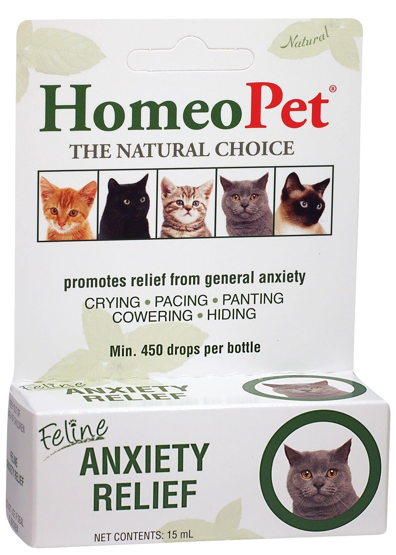 HomeoPet Feline Anxiety Relief, Natural Stress and Anxiety Support, Anxiety Supplement for Cats, 15 Milliliters