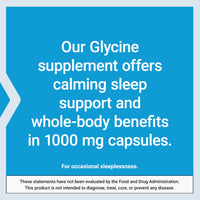 Thumbnail for Life Extension Glycine, 1000 mg, Amino Acid That Promotes Healthy Sleep, Gluten-Free, Non-GMO, Vegetarian, 100 Capsules