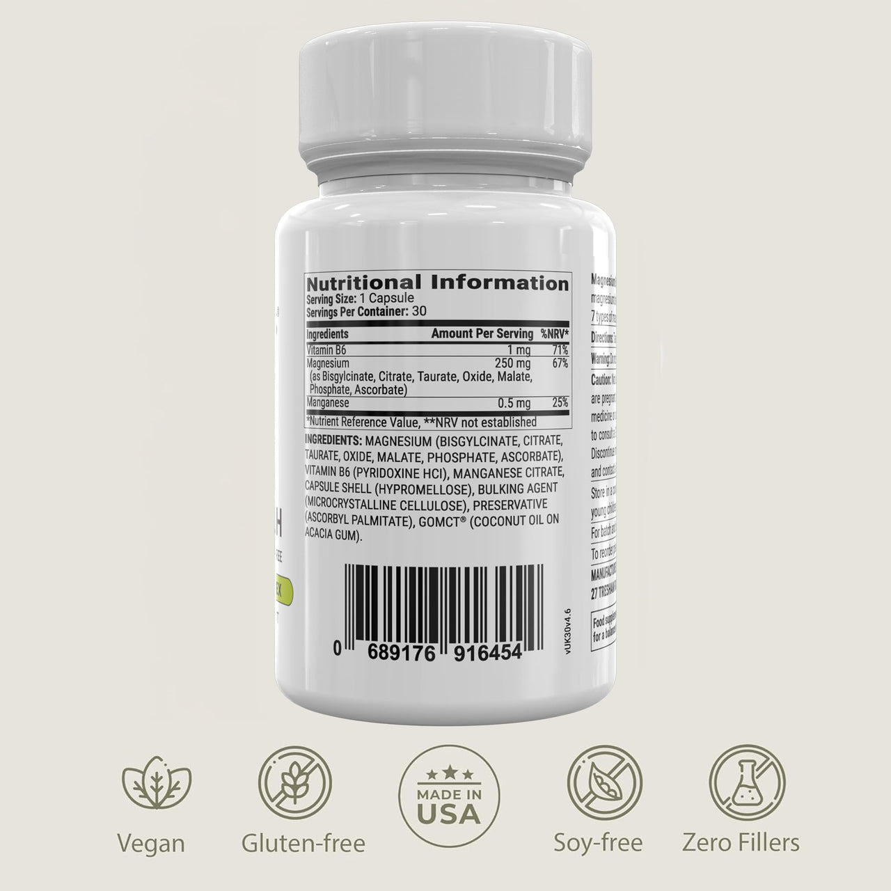 BIOptimizers Magnesium Breakthrough Supplement with 500mg - 7 Forms of Magnesium: Glycinate, Malate, Citrate, and More - Natural Support for Sleep and Cognitive Function -30 Capsules- Calming Vitamins