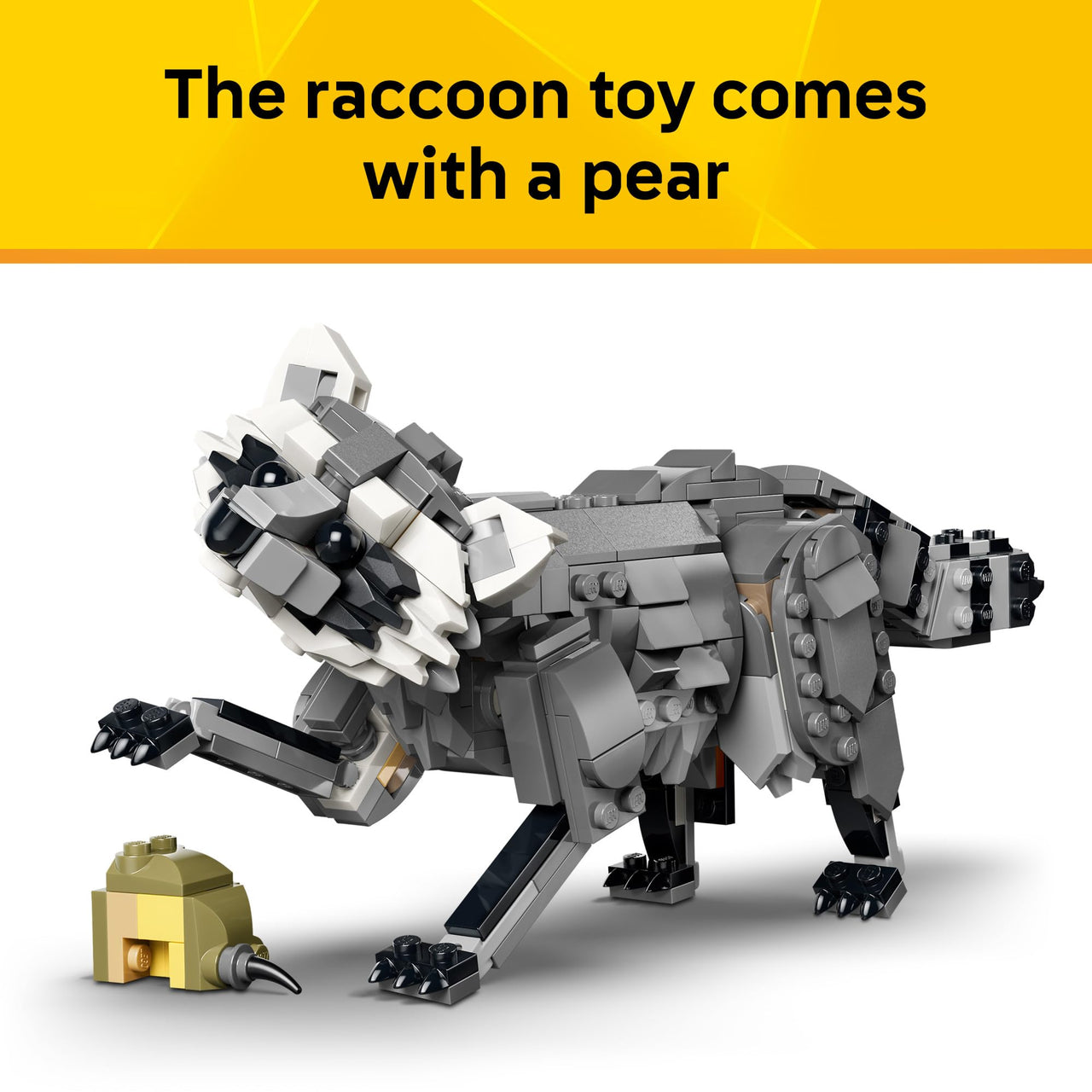 LEGO Creator 3 in 1 Forest Animals: Gray Wolf - Building Toy for Boys & Girls, Ages 8+ - Build a Wolf, Falcon or Raccoon - Gift for Kids' Birthdays - 31393