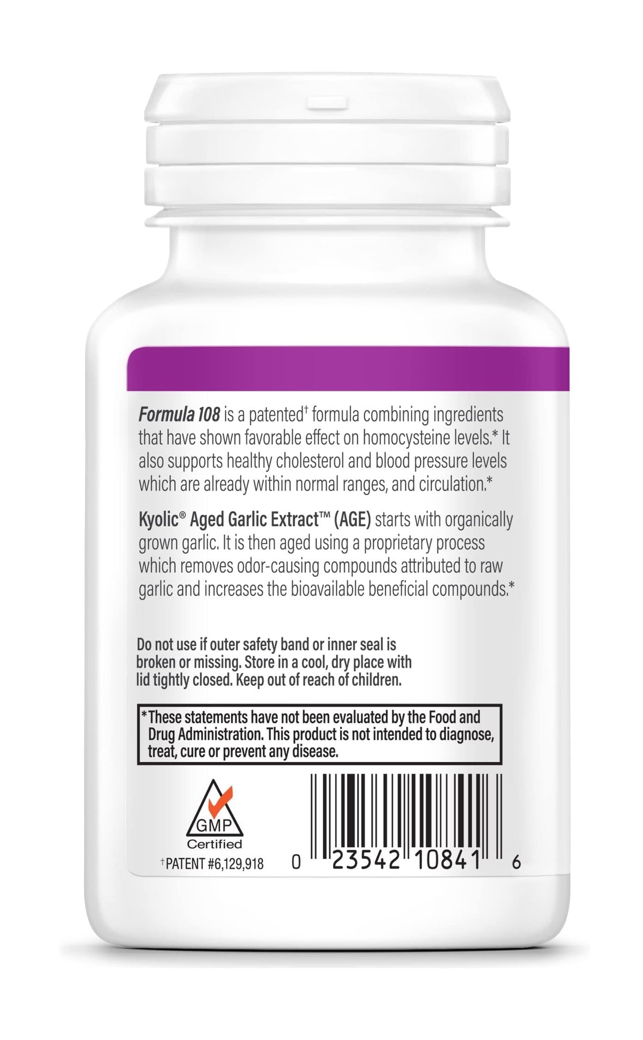 Kyolic Aged Garlic Extract Formula 108, Total Heart Health*, 100 Capsules