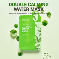 Thumbnail for Mediheal Double Calming Water Mask, Pack of 15 - Calming Face Mask Sheet with Centella Asiatica and Artemisia Extract, Relieves Sensitive and Redness Skin, Silky Smooth Cellulose Sheet