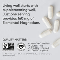 Thumbnail for Sports Research® Magnesium Glycinate - Supports Restful Sleep & Enzymatic Processes - 160 mg Chelated Magnesium - Vegan Capsule - 90 Count
