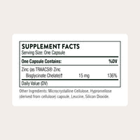 Thumbnail for THORNE - Zinc Bisglycinate 15 mg - Highly Absorbable Zinc Supplement - Supports Immune System, Eye, Skin & Reproductive Health* - Third-Party Certified - Gluten, Dairy & Soy-Free - 60 Capsules