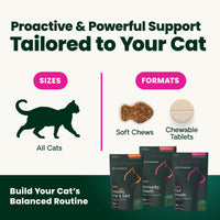 Thumbnail for VetriScience Hairball Control Chews for Cats, Omega-3 and Fiber Supplement, Support Digestion and Skin and Coat, Tasty Small Bites, Chicken, 60 Count