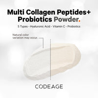 Thumbnail for Codeage Multi Collagen Peptides Powder + Probiotics Black Edition, Vitamin C, Hyaluronic Acid Powder Supplement, Grass-Fed, Hydrolyzed, Zero Carbs, Type I, II, III, V & X, Unflavored, 10.58oz