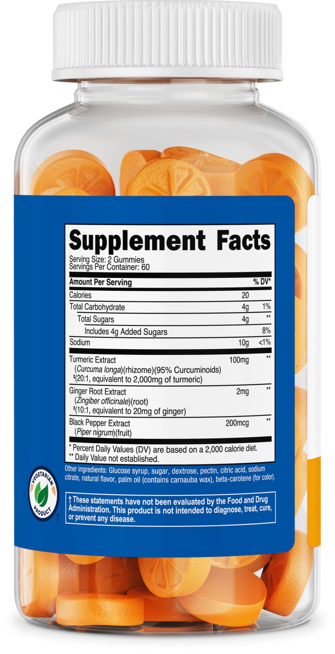 Nutricost Turmeric Gummies 2,000mg Tumeric per Serving (120 Gummies) - 60 Servings