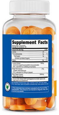 Thumbnail for Nutricost Turmeric Gummies 2,000mg Tumeric per Serving (120 Gummies) - 60 Servings