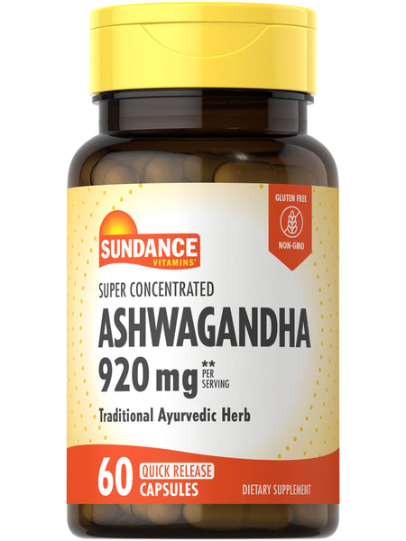 Sundance Ashwagandha | 60 Capsules | Super Concentrated | Traditional Ayurvedic Herb | Non-GMO, Gluten Free Supplement