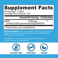 Thumbnail for Doctor's Best MSM Supplement 1500mg for Men & Women - Supports Hair, Skin, Nails, Joint Health, & Mobility, Delivers Beneficial Sulfur with OptiMSM, Gluten Free, Non GMO, Vegan - 120 Tablets