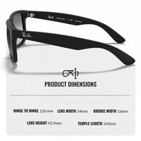 Thumbnail for Ray-Ban RB4165 JUSTIN CLASSIC POLARIZED Square Shaped Sunglasses for Men & Women – Includes Official Rayban Eyewear Kit – Ideal Formal & Casual Wear Sunglasses – Light Grey Lens