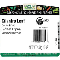 Thumbnail for Frontier Co-op Organic Cilantro Leaf, Cut and Sifted, 1lb Bulk Bag - Dried Cilantro Seasoning - Perfect for Tea, Soups, Sauces, Salsa and More - Kosher