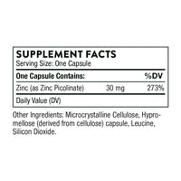 Thumbnail for THORNE Zinc Picolinate 30 mg - Well-Absorbed Zinc Supplement for Growth and Immune Function* - 180 Capsules