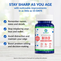 Thumbnail for BioTrust Eternal Mind Brain Supplements for Memory & Focus - Sharpen Mental Agility, Recall & Concentration with Age - Clinically Studied Supplement for Longevity & Cognition - 30 Servings