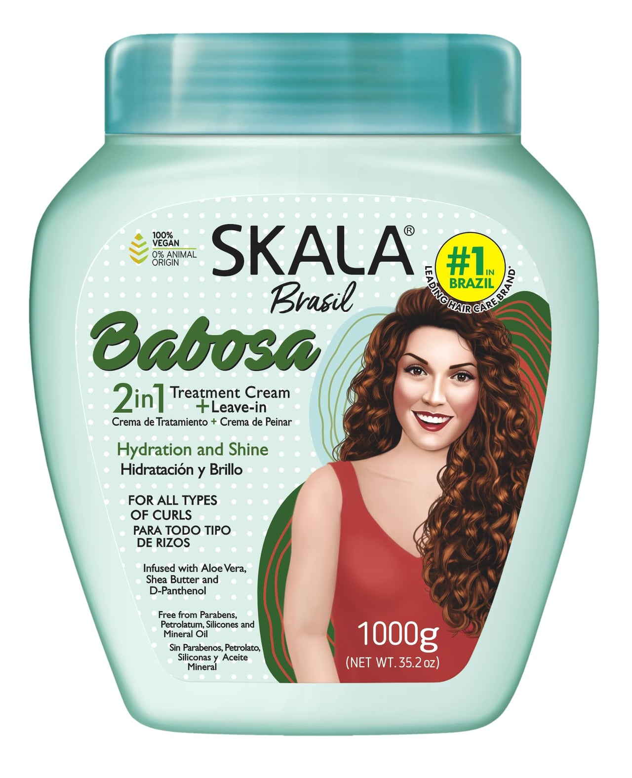 SKALA Babosa Hair Treatment Cream, 1 kg (Aloe Vera & Shea Butter for Curly Hair)