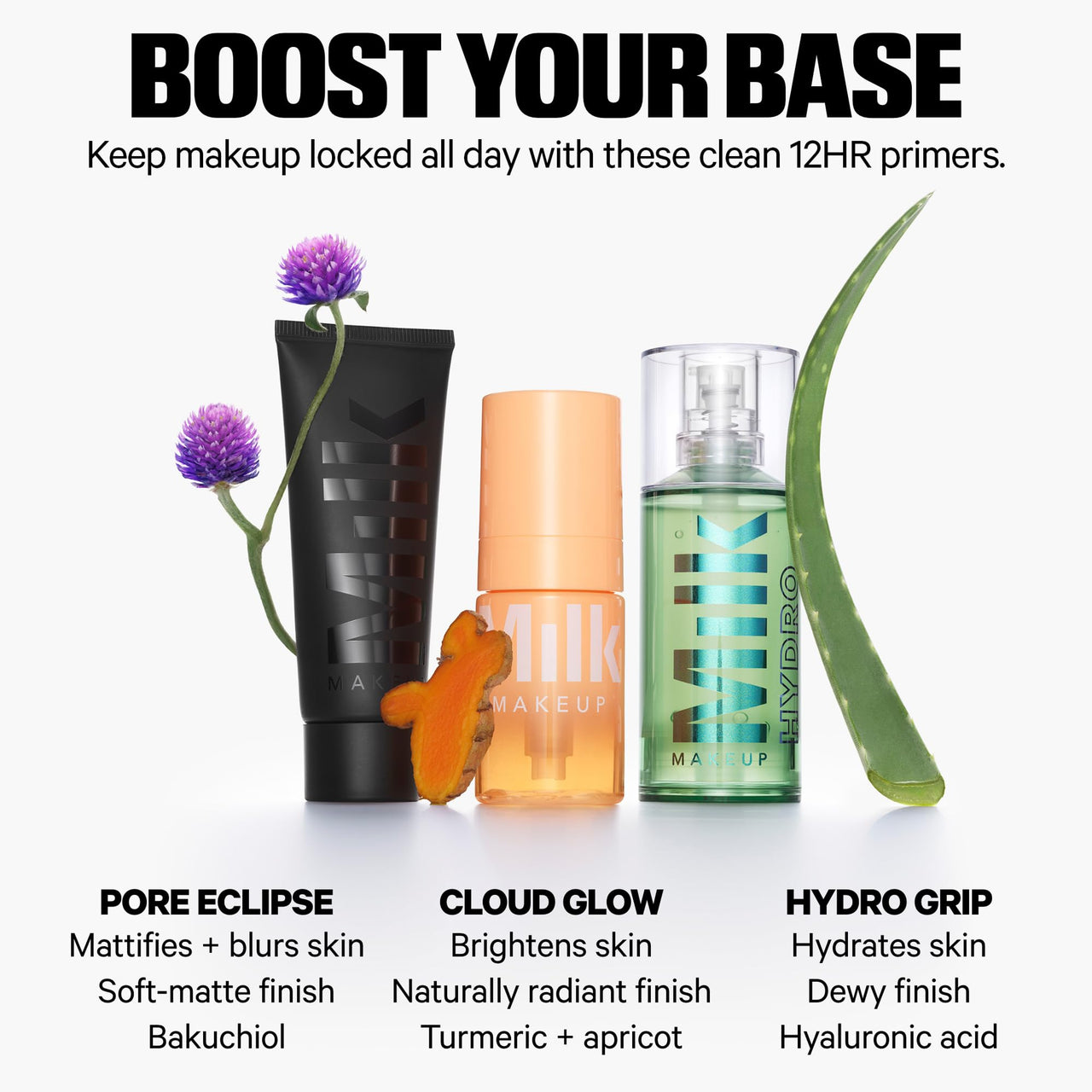 Milk Makeup Hydro Grip Primer with Hyaluronic Acid + Niacinamide Ã¢â‚¬â€œ Hydrating Face Primer Grips Makeup for Up to 12 Hours Ã¢â‚¬â€œ Silicone-Free, Lightweight Gel with Dewy Finish Ã¢â‚¬â€œ 0.33 oz