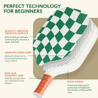 Thumbnail for Dinkly Pickleball Paddles Set of 2 - USAPA Approved Graphite/Fiberglass Pickleball Racket, 2 Pickleball Rackets, 4 Balls and 1 Portable Carry Bag, Pickle Ball Set for Men Women, Wave Check