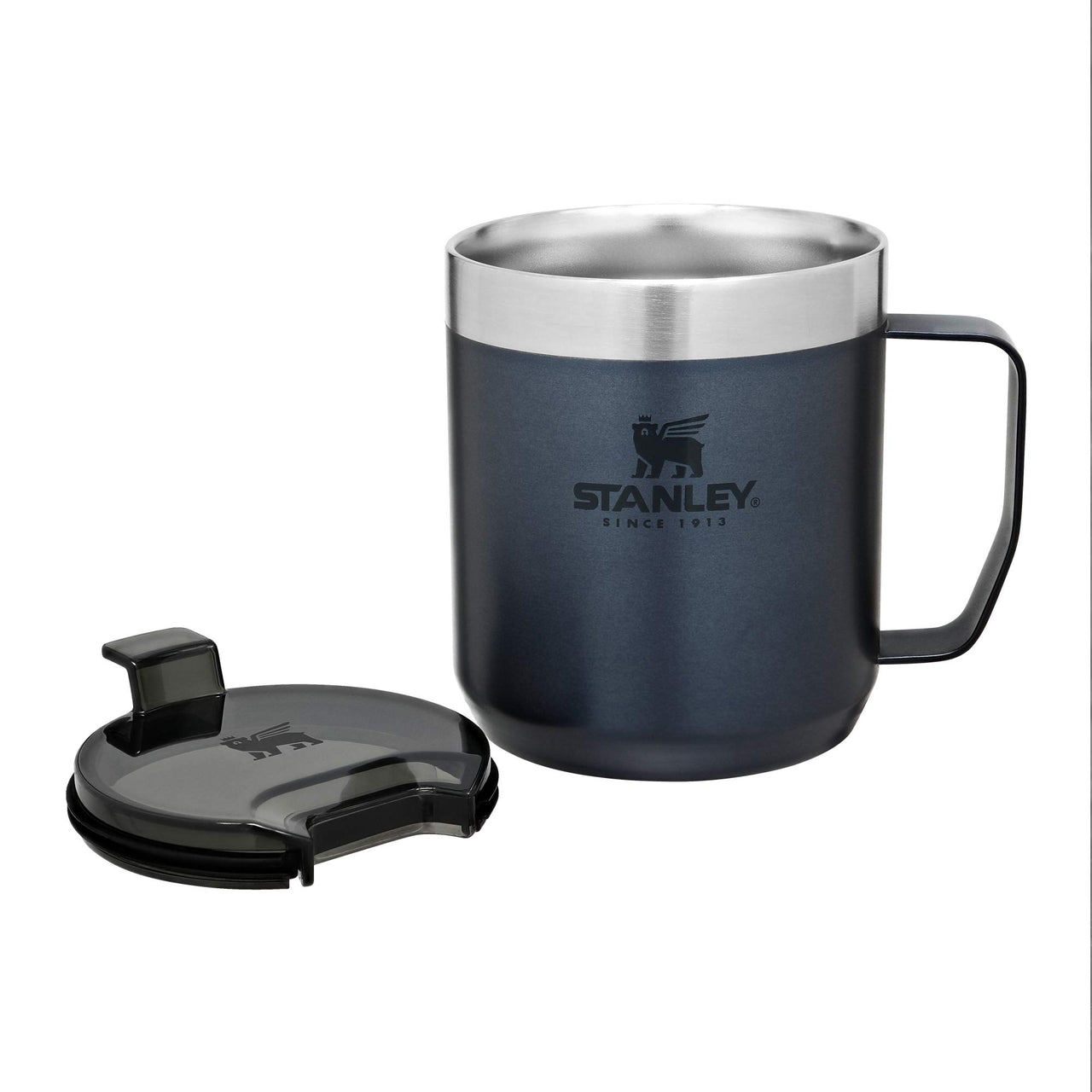 Stanley Stay-Hot Camp Mug 12 oz | Press Fit Drink Through Lid | Cup for Coffee, Tea and Drinks | Insulated Stainless Steel Coffee Mug | BPA-Free | Nightfall