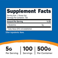 Thumbnail for Nutricost L-Glutamine Powder (500 Grams) Unflavored - Gluten Free & Non-GMO, 100 Servings