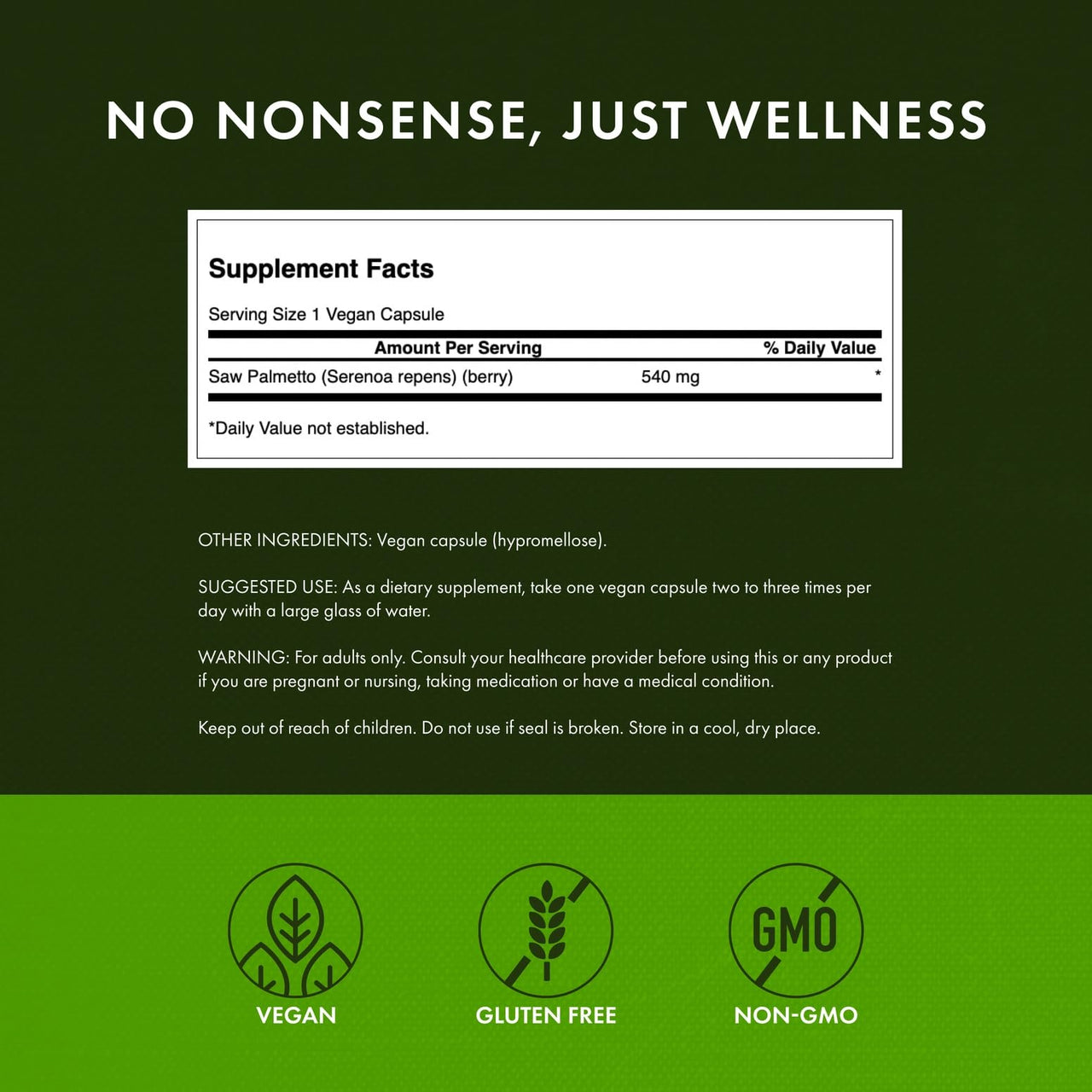 Swanson Saw Palmetto - Herbal Supplement Promoting Male Prostate Health Support - Natural Hair Supplement & Urinary Health Support (540 mg 250 Capsules) (3 Pack)