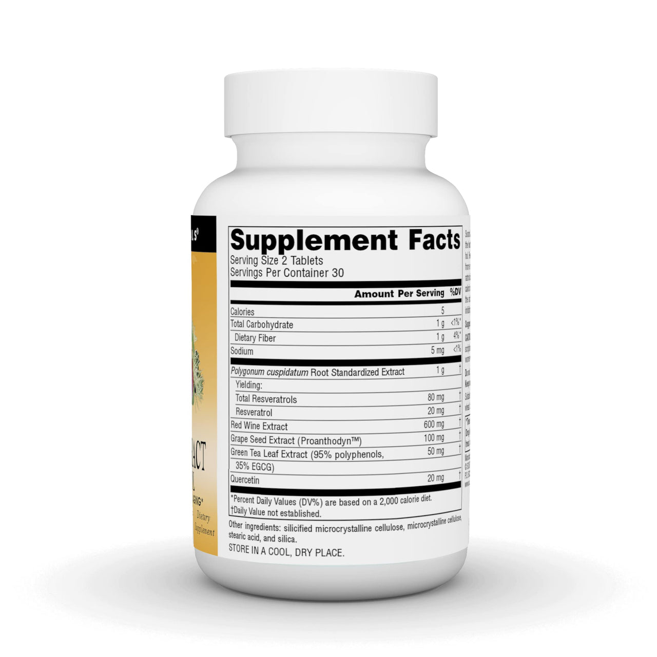 Source Naturals Red Wine Extract with Resveratrol, Suport for Healthy Aging* - 60 Tablets