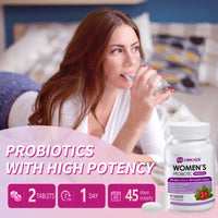 Thumbnail for OMOGS Women's Probiotic, with Cranberry Extract, Organic Prebiotics & Vitamin C, 90 Billion CFUs,18 Strains, Help for Boost Immune, Digestive, Gut Health & Women's Health, Gluten & Soy Free,90 Tablets