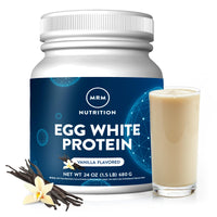 Thumbnail for MRM Nutrition Egg White Protein - Sugar Free Vanilla Flavored Powder, 23g Fat-Free Protein with Digestive Enzymes, Free of Dairy, Gluten, and Soy, High Biological Value - 20 Servings