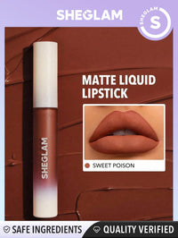 Thumbnail for SHEGLAM Matte Allure Liquid Lipstick Long Lasting High Pigment Lipstick Nourishing Sunflower Oil Reduce Lip Care-Sweet Poison