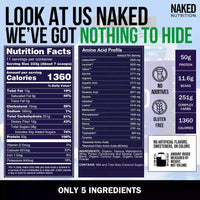 Thumbnail for NAKED Chocolate Mass Gainer - All Natural Weight Gainer Protein Powder - 8lb Bulk, GMO Free, Gluten Free & Soy Free. No Artificial Ingredients - 1,360 Calories