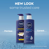 Thumbnail for NIVEA MEN Maximum Hydration 48-Hour Moisture Body Lotion for Dry Skin, Aloe Vera Lotion for Men, 3-in-1 Body, Face and Hands, Dermatologically-Tested, 16.9 Fl Oz Bottle